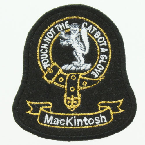 Clan Crest Badge, Embroidered, Clan MacKintosh, MacIntosh